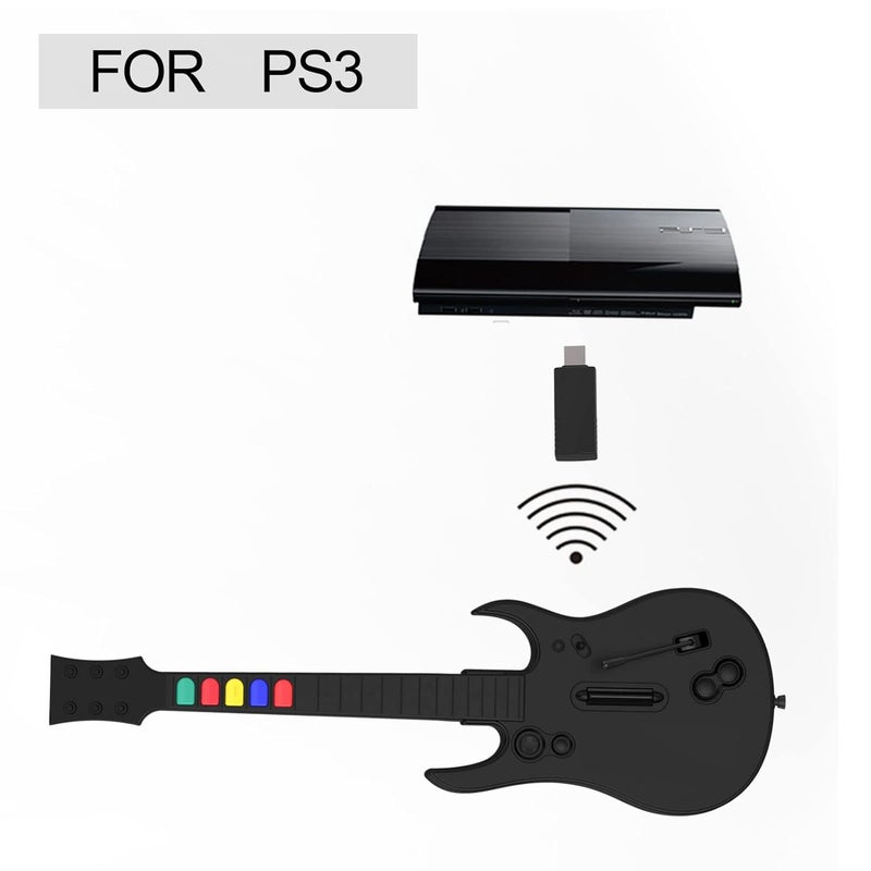 NBCP جيتار هيرو وحدة تحكم للكمبيوتر، جيتار هيرو لاسلكي لجهاز PS3/الكمبيوتر مع دونجل للعبة كلون هيرو، جيتار هيرو 3/4/5، روك باند 1/2، أسود - Image 4